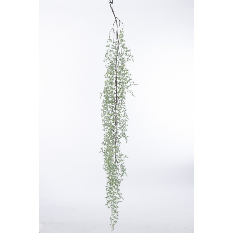 Branche suspendue avec feuilles en plastique vert 6x13x157 cm