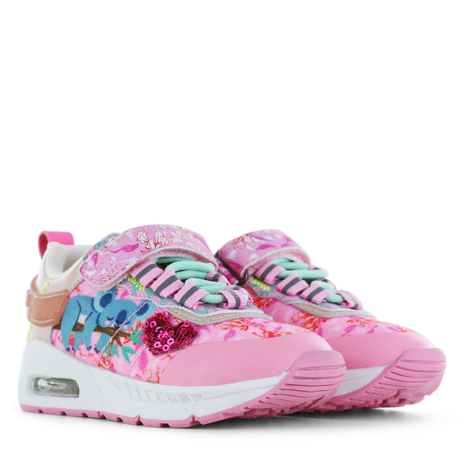 Go Bananas klittenband sneaker - Koala Canvas, Metallic, Microleer | Meisje