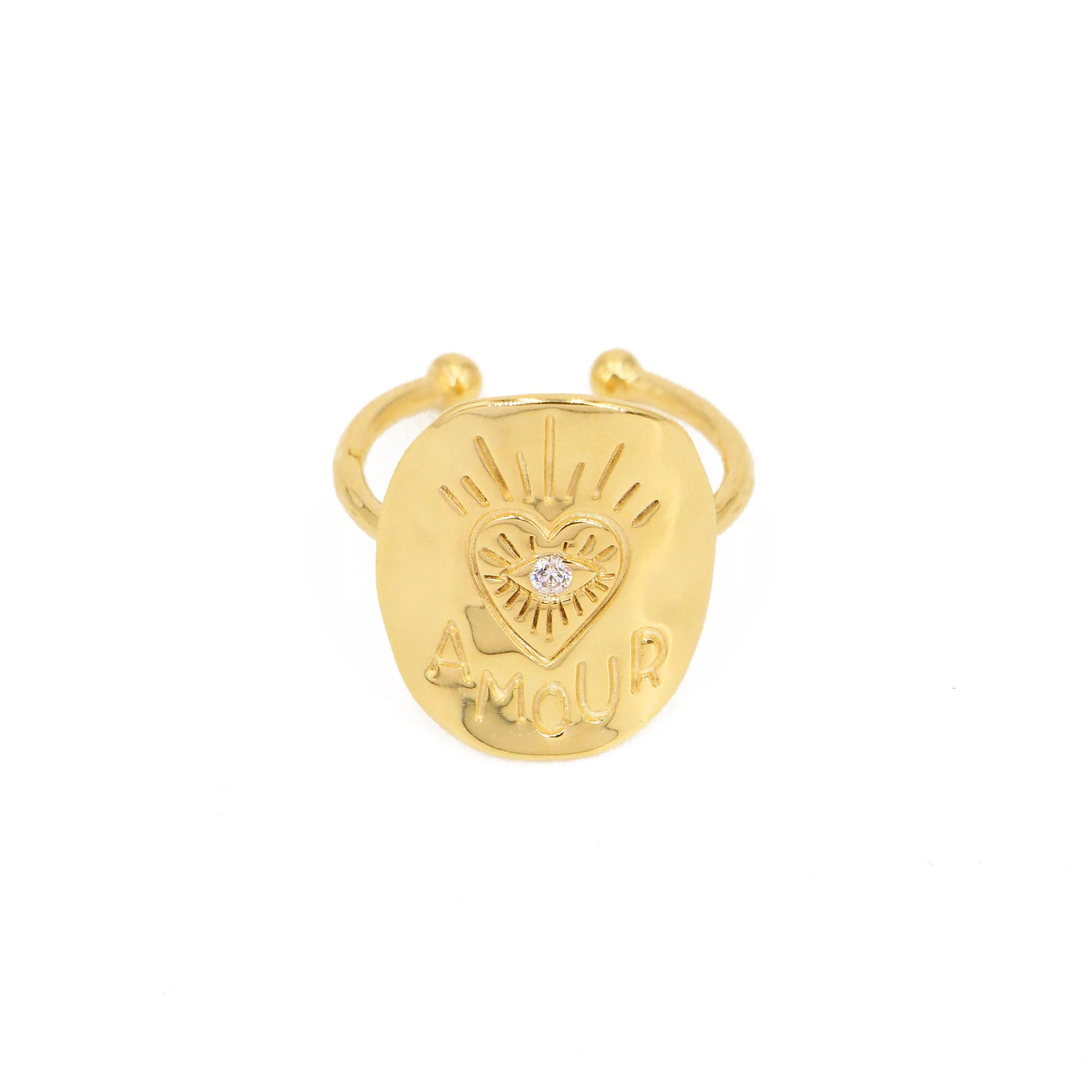 ROMY - Bague amour doré à l'or fin | Doré