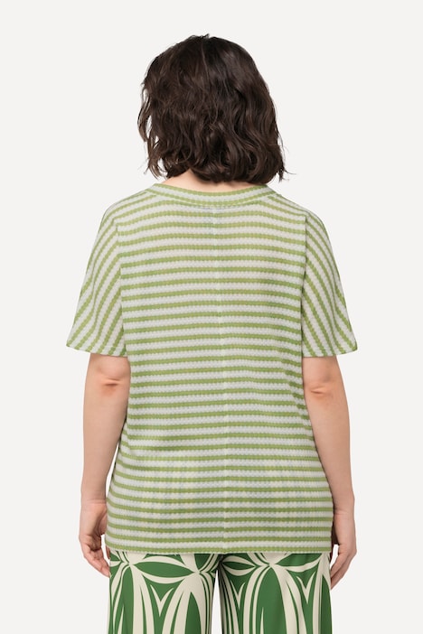 Kurzarmpullover, Two-Tone, Oversized, V-Ausschnitt, Halbarm