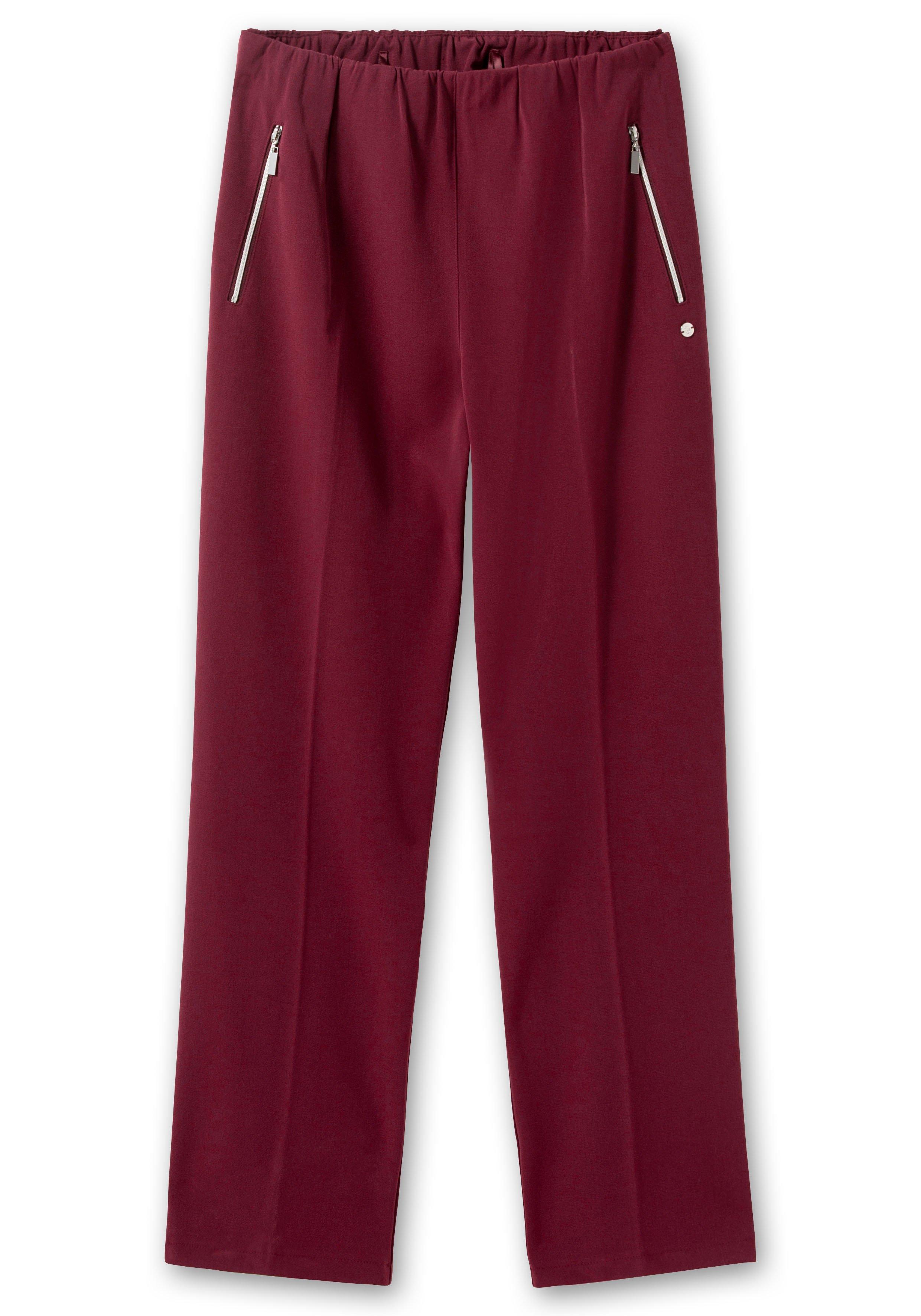 Schlupfhose mit Bügelfalten und Deko-Zipper