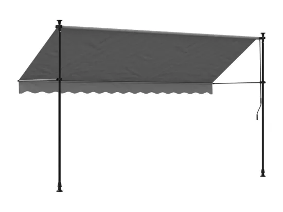 Auvent rétractable anthracite 350x150 m tissu et acier