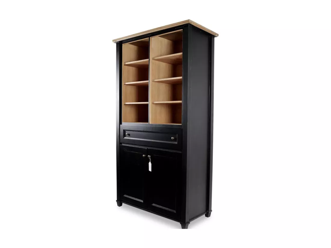 Vaisselier 1 tiroir Bois-MDF Noir - Idéline Décoration d'Autrefois