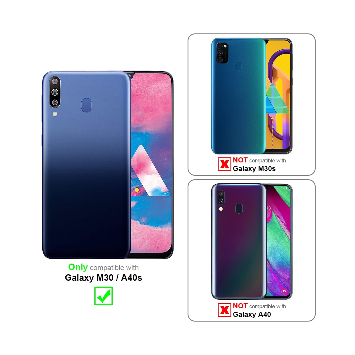 Samsung Galaxy M30 / A40s 3x Skjermbeskytter Skärmskydd