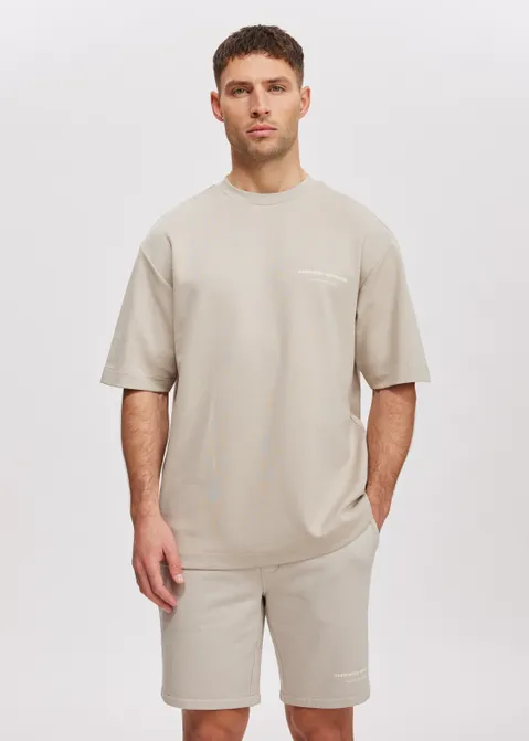 T-shirt met print worldwide bruin (TAUPE)