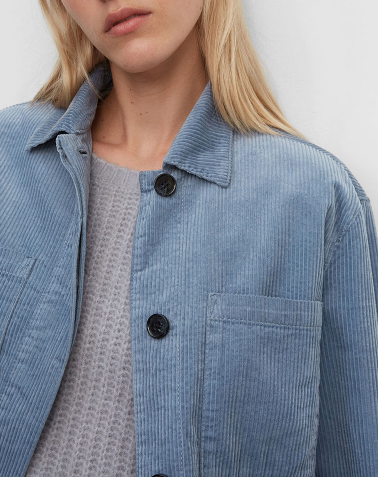 Marc O'Polo Veste courtes en Velours côtelé bleu ciel