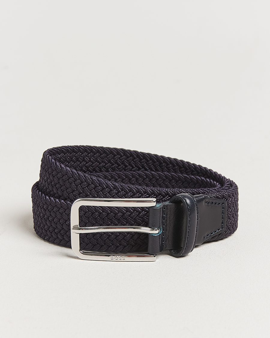 BOSS BLACK Clorio Elastic Woven Belt Navy