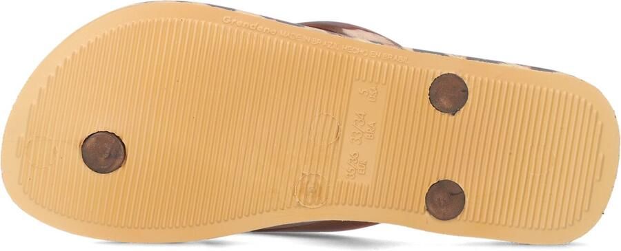 Ipanema teenslippers met panterprint bruin beige