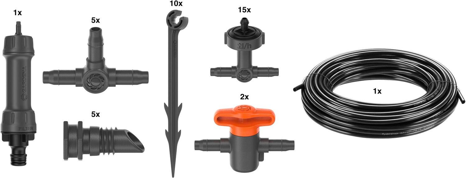 Gardena Micro Drip systeem druppelaar startset terras/balkon 15 planten