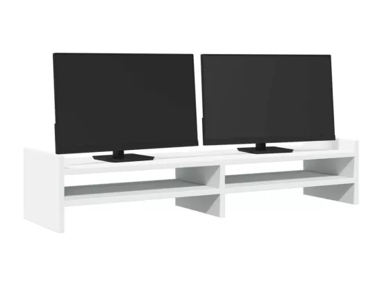 Support de moniteur blanc 100x27x20 cm bois d'ingénierie