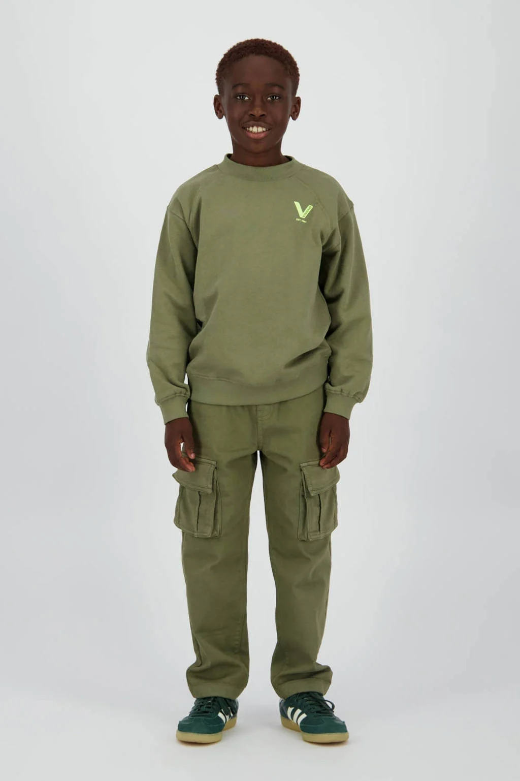 Vingino sweater groen rib gebreid