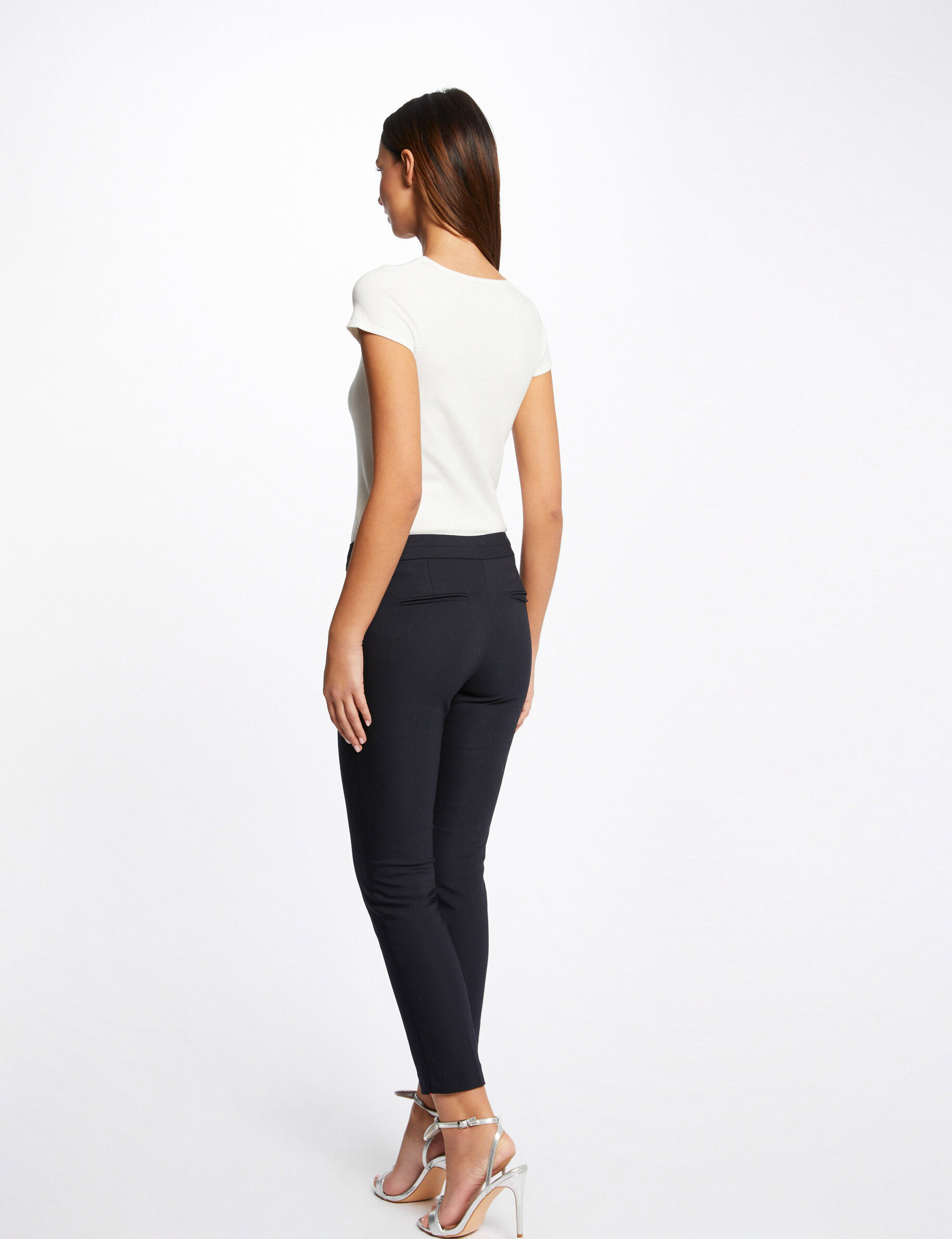 Pull manches courtes encolure coeur ecru femme - ecru
