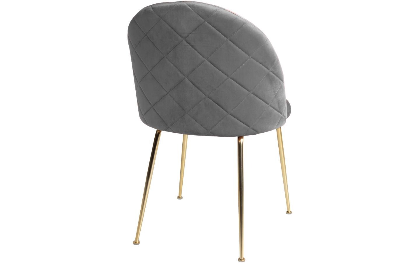 Stuhl Geneve 2 Stück, 78 x 52 cm, Gold/Grau<br>Elegante Esszimmerstühle mit gesteppter Rückseite