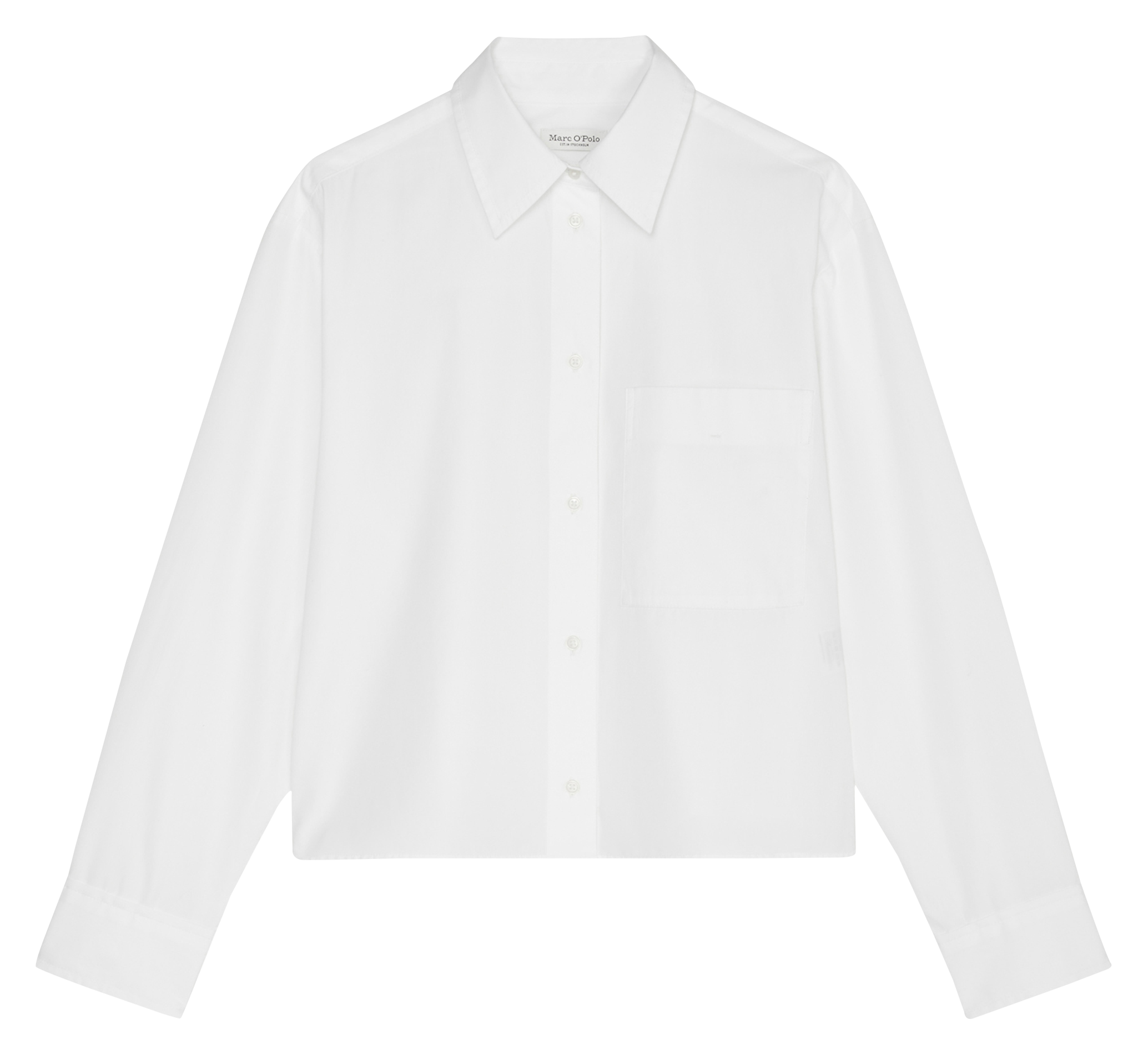 Chemise droite en coton| Blanc