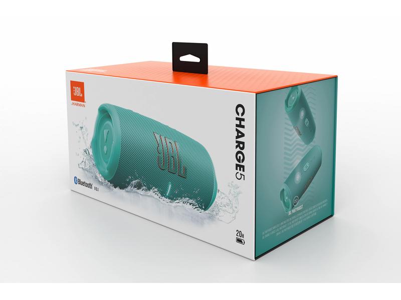 JBL Bluetooth Speaker Charge 5 Türkis Tragbarer wasserdichter Lautsprecher mit Powerbank
