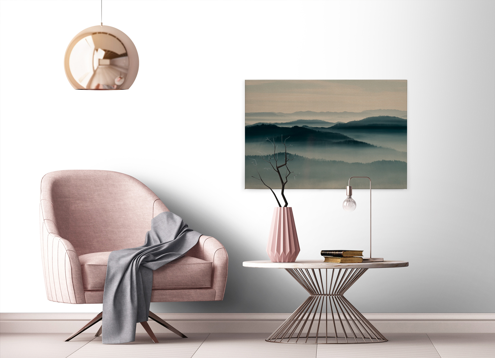 Leinwandbild HORIZONT - blau-beige - 90x60 cm