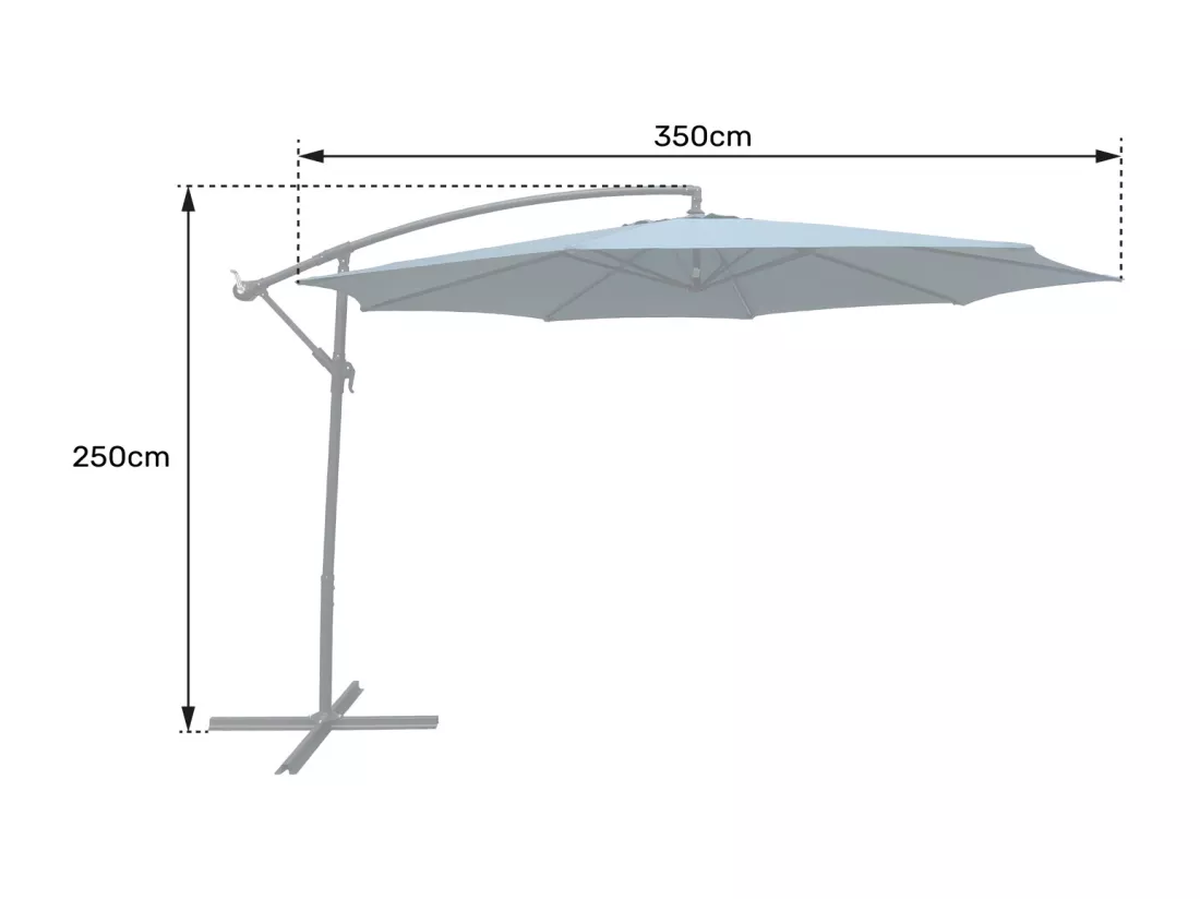 Parasol déporté OAHU rond 3,50m de diamètre beige - HAPPY GARDEN