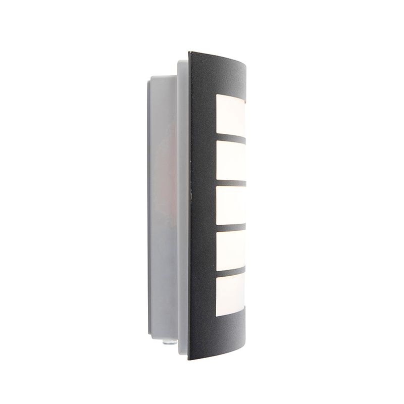 Buiten wandlamp zwart IP44 met schemersensor - Miro