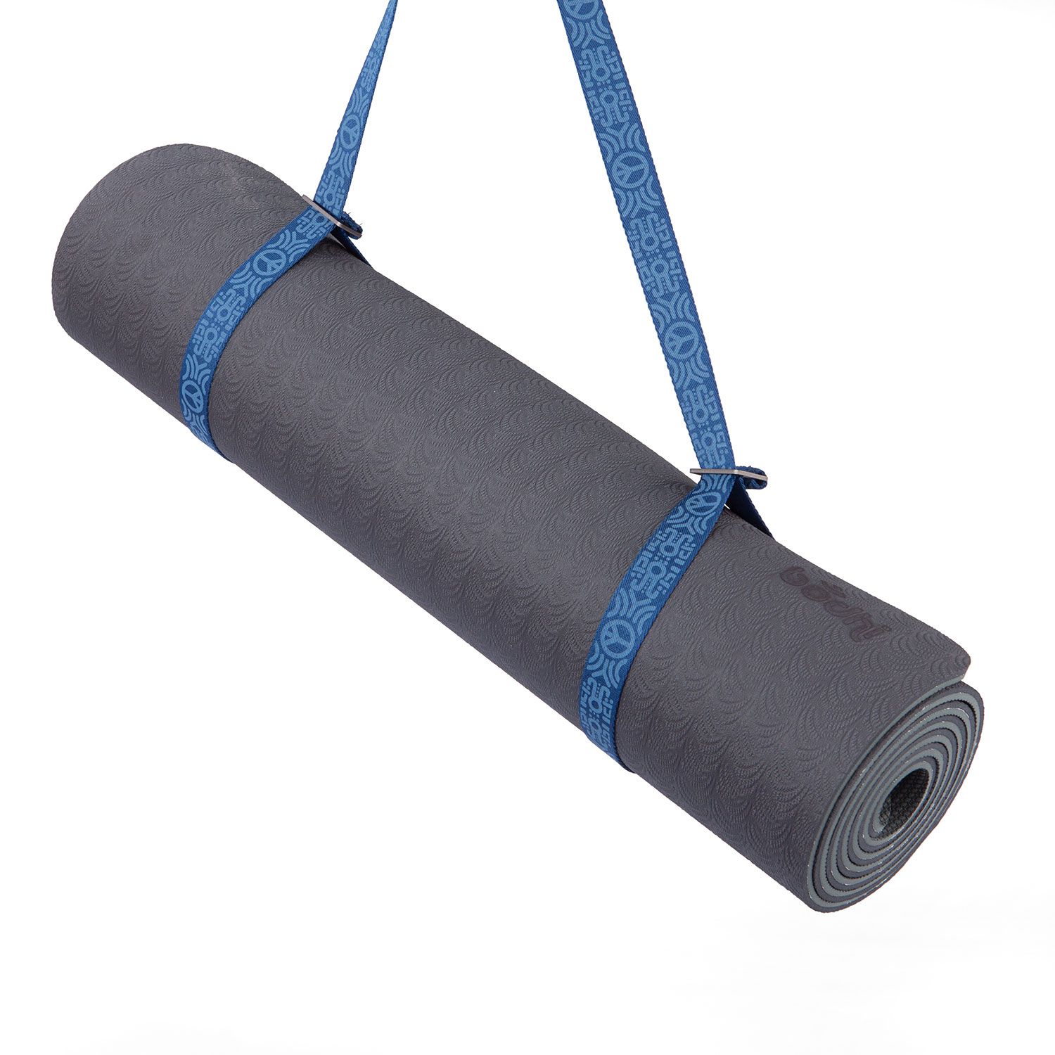 bodhi Yogamatten-Tragegurt gemustert, PEACE Print blau
