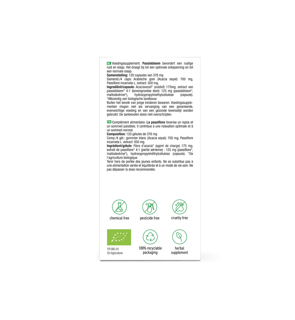 Purasana Passiebloem capsules 125 mg 120 (120 vega capsules)