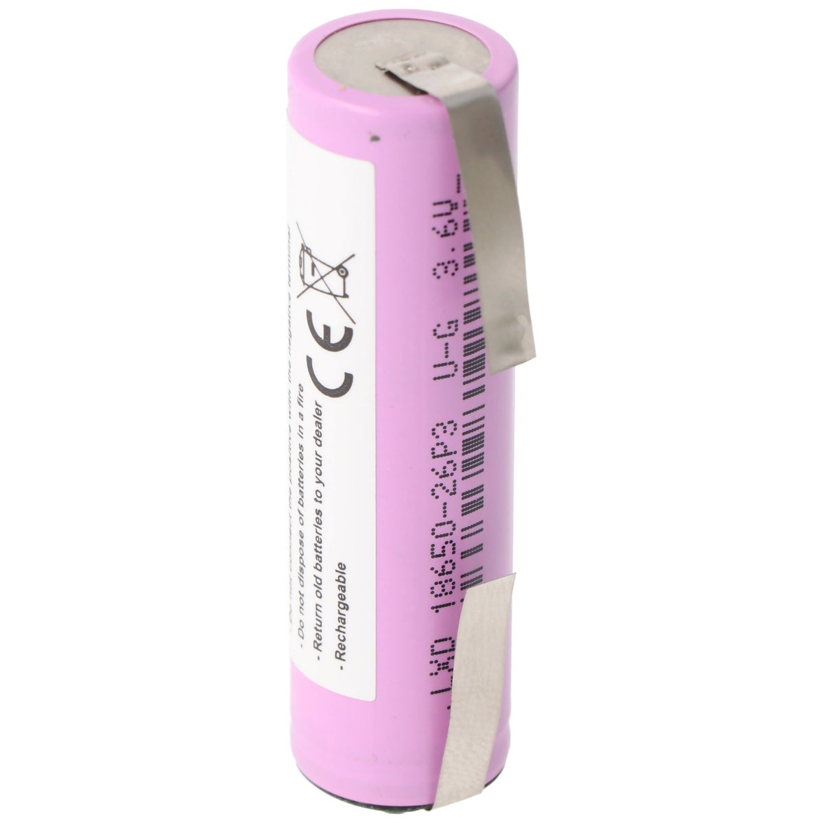 Accu compatibel met de Bosch Ciso 3,7 Volt accu, maximale capaciteit 2600 mAh, met soldeerlipjes voor zelfinstallatie.