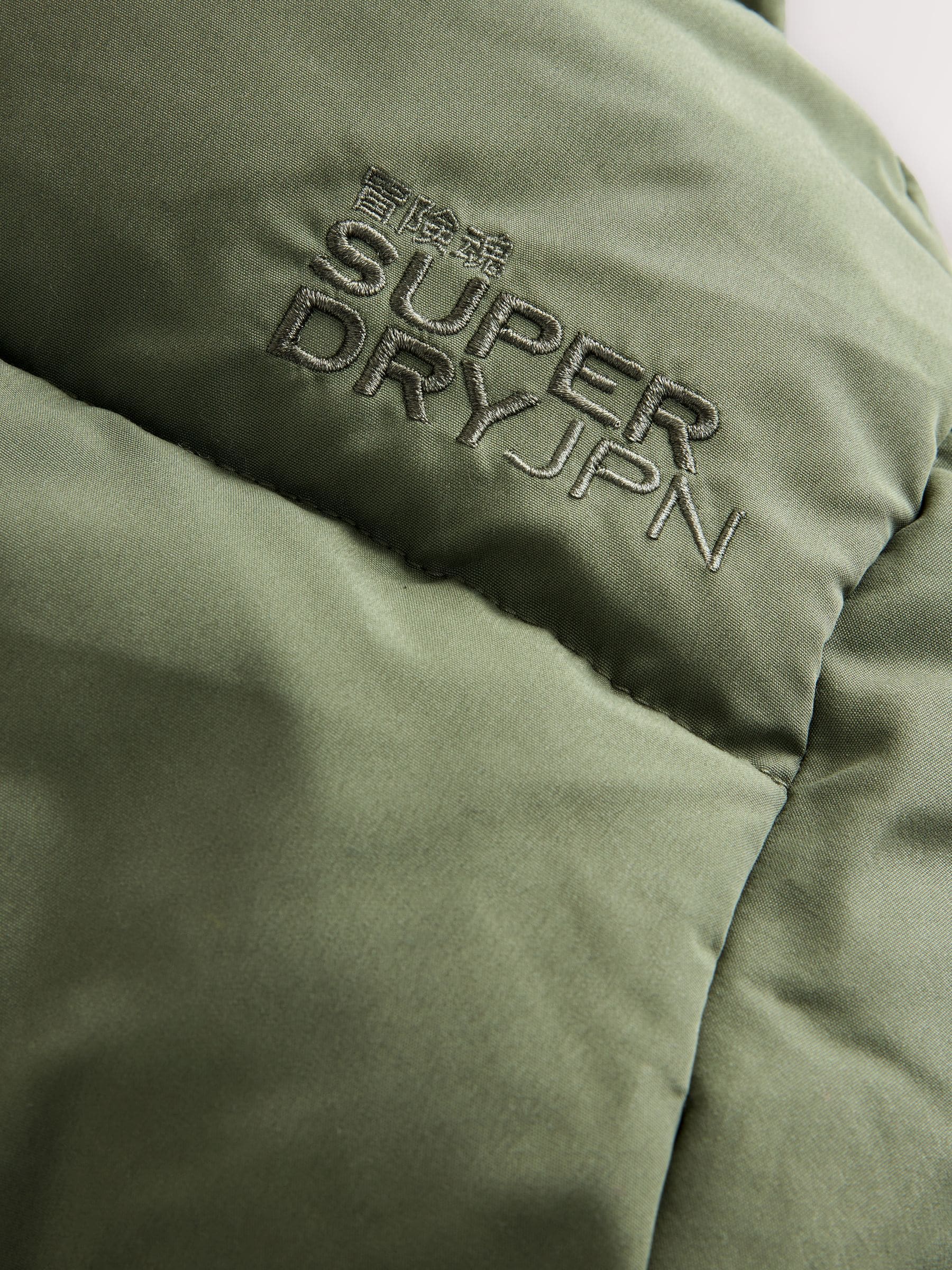 Groen - Superdry - Lange gewatteerde jas