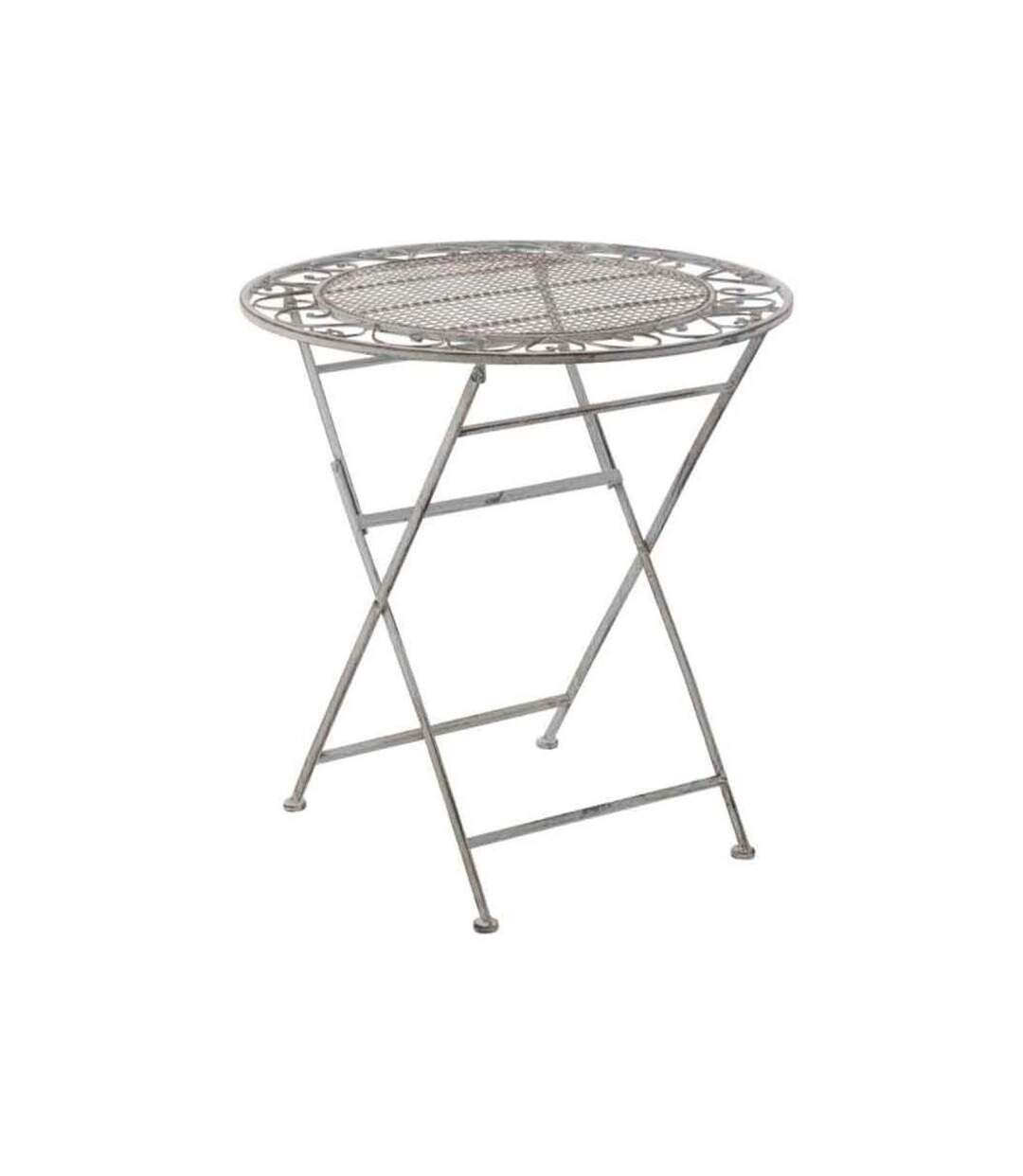 Paris Prix - Table De Jardin Pliable En Métal burino 75cm Gris