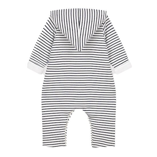Combinaison longue ouatinée à capuche   Blanc/Bleu        de               Petit Bateau
