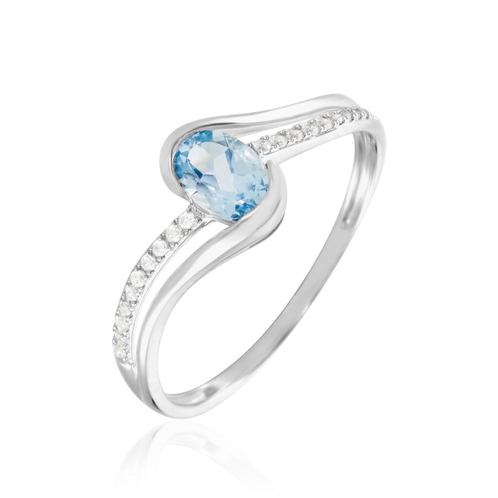 Bague Or Blanc Anja Topaze