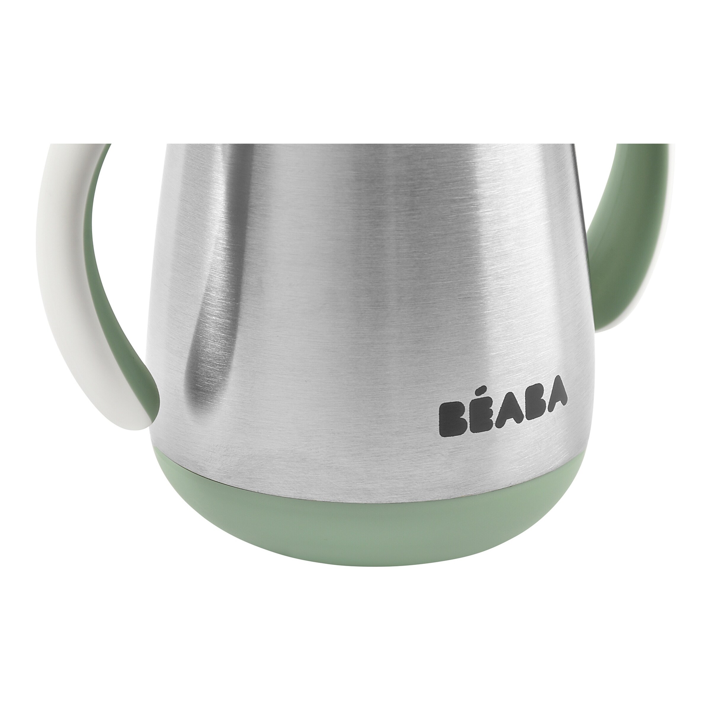 Beaba Trinklernbecher mit Griffen und Strohalm aus Edelstahl 250 ml grün