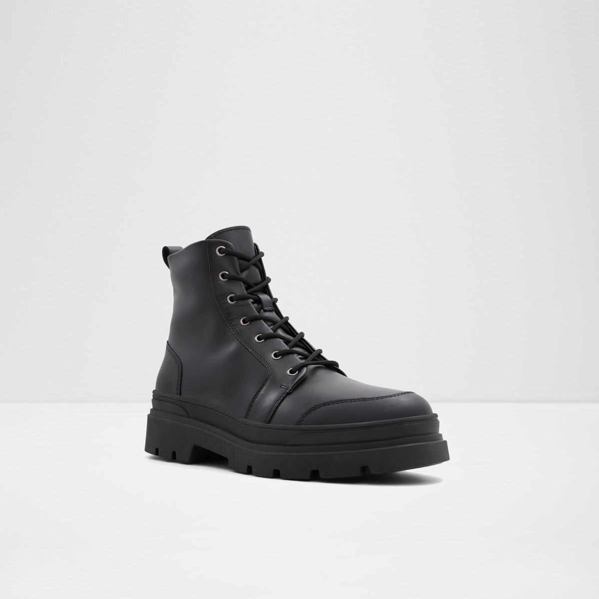 Hairath Black Leather Smooth Men Lace-up boots