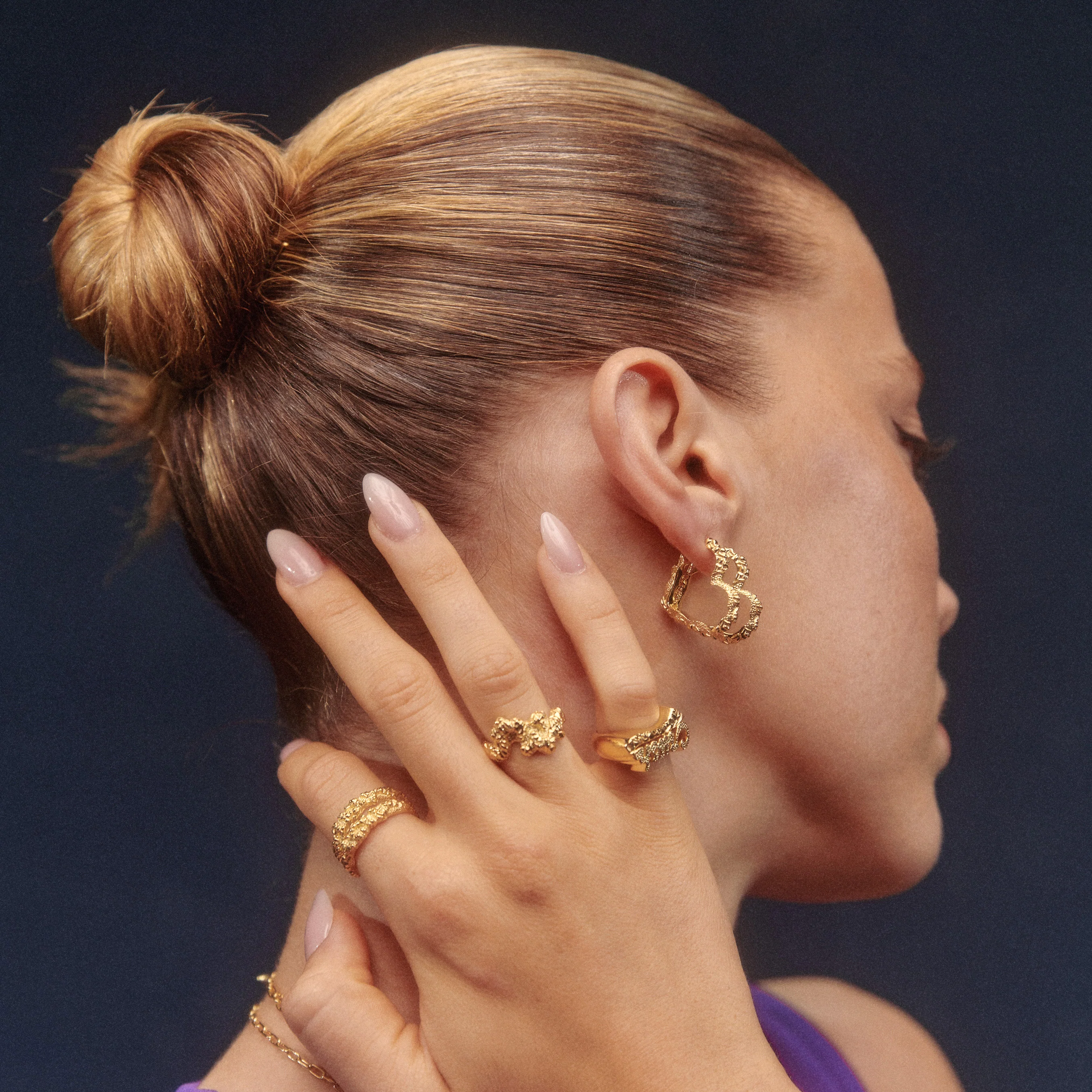 Camille Brinch  Heart Crush hoops - forgyldt