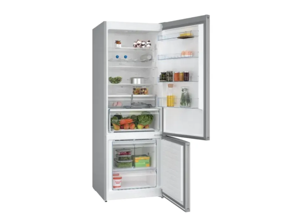 Bosch Serie | 4 KGN56XLEB - Køleskab/fryser - bund-fryser - bredde: 70 cm - dybde: 80 cm - højde: 193 cm - 508 liter - Klasse E - inox-look