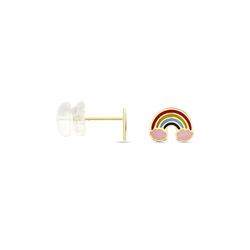 Boucles D'oreilles Puces Raine Or Jaune