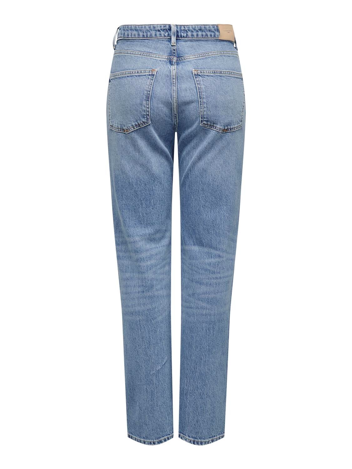 ONLSTORMY Hohe Taille Slim Fit Jeans Light Blue Denim