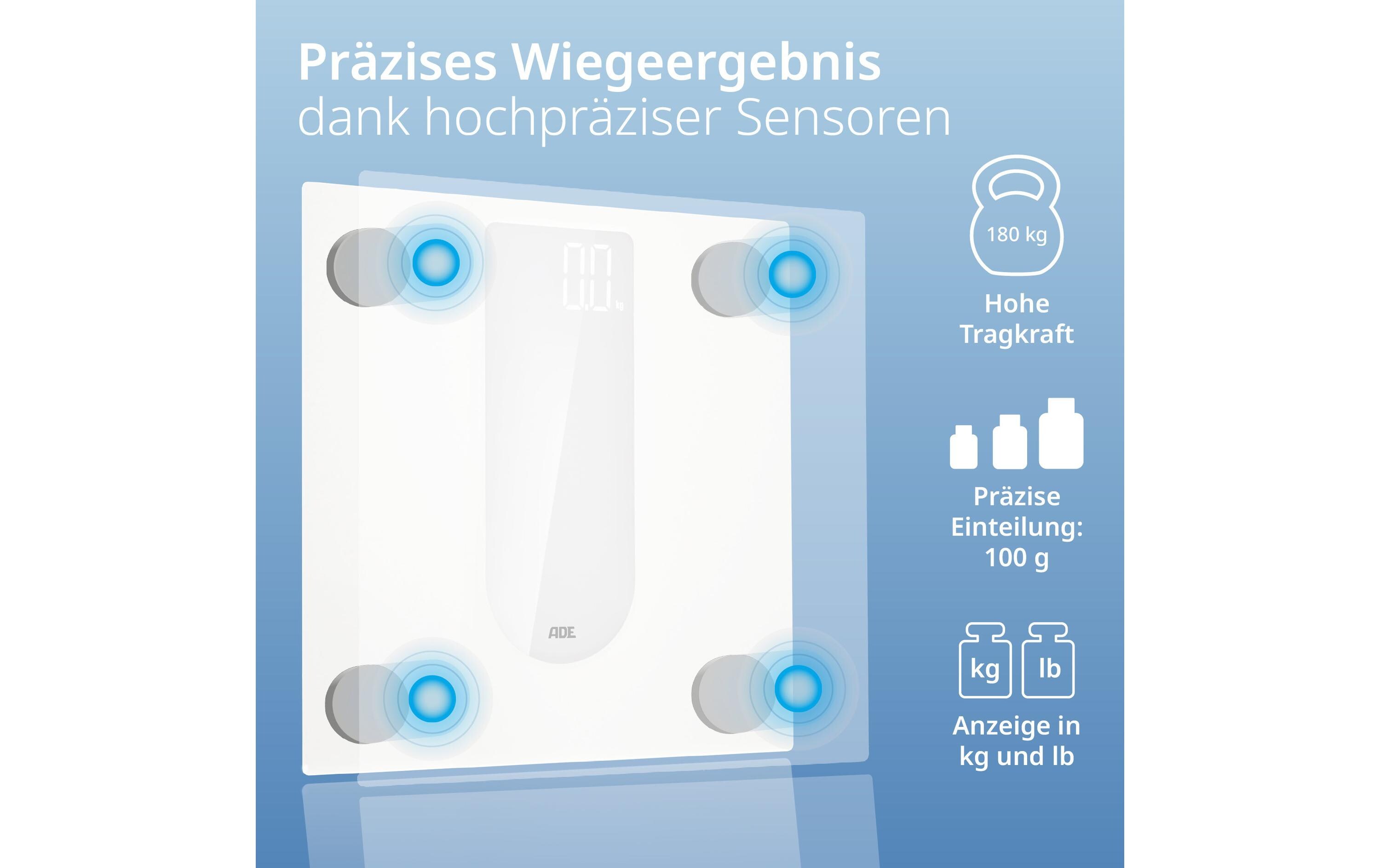 Personenwaage Allegra WeissDigitale Körperwaage in modernem Design
