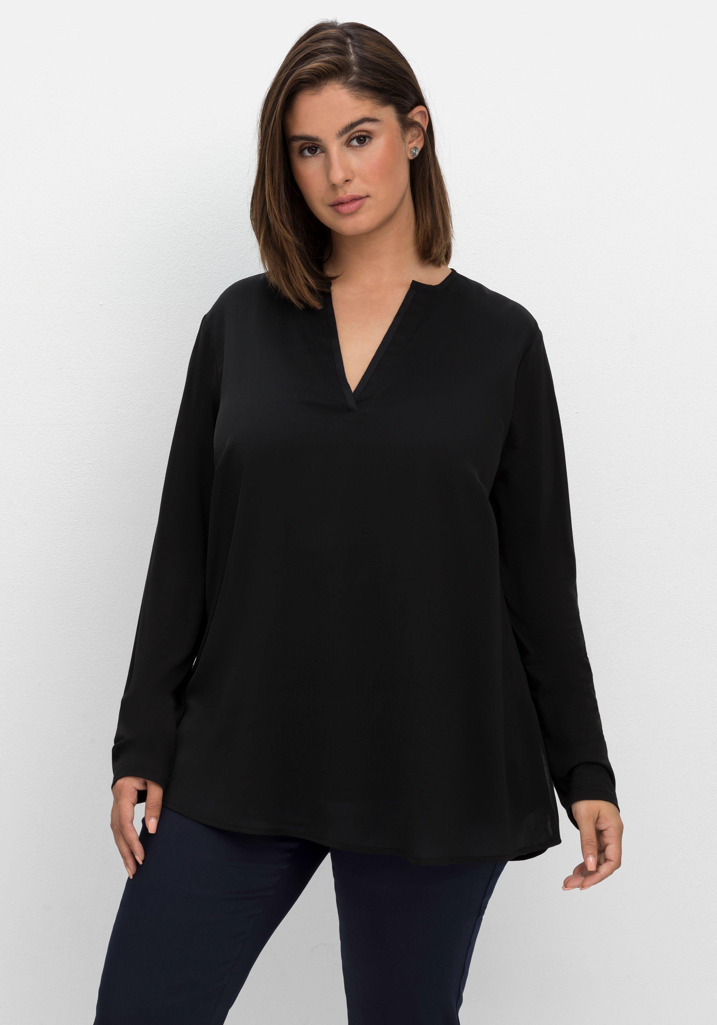 Tunika im Lagenlook aus Chiffon und Jersey