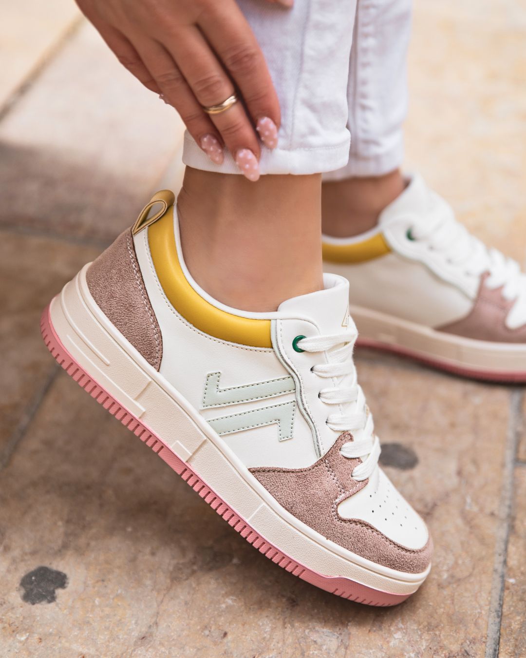 Basket femme rose à lacets - CL75 PINK