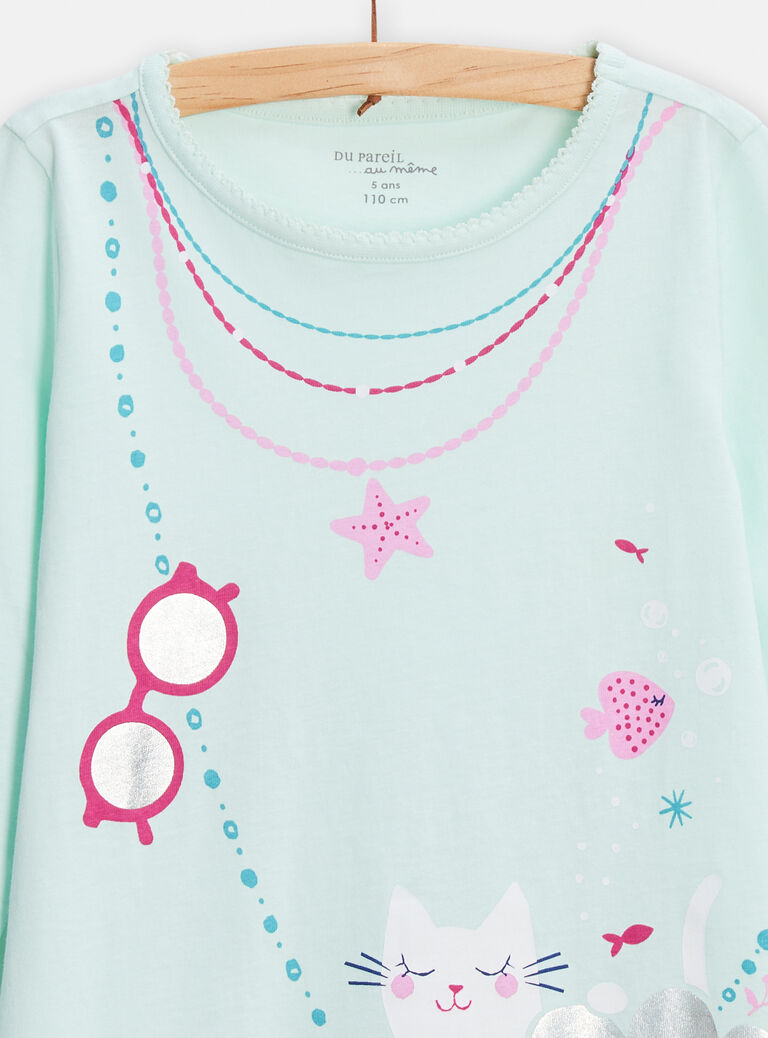 Chemise de nuit bleu animation girly pour fille