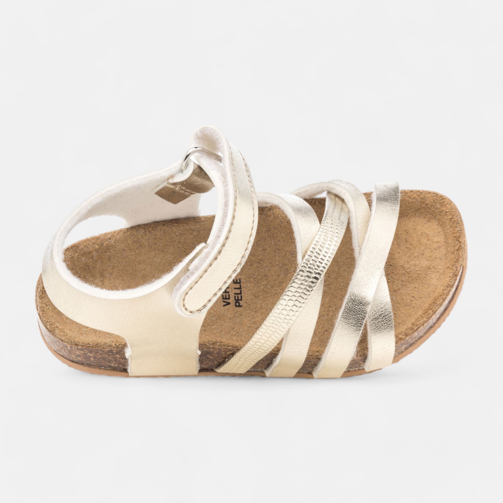 Mules semelle liège Bébé fille or