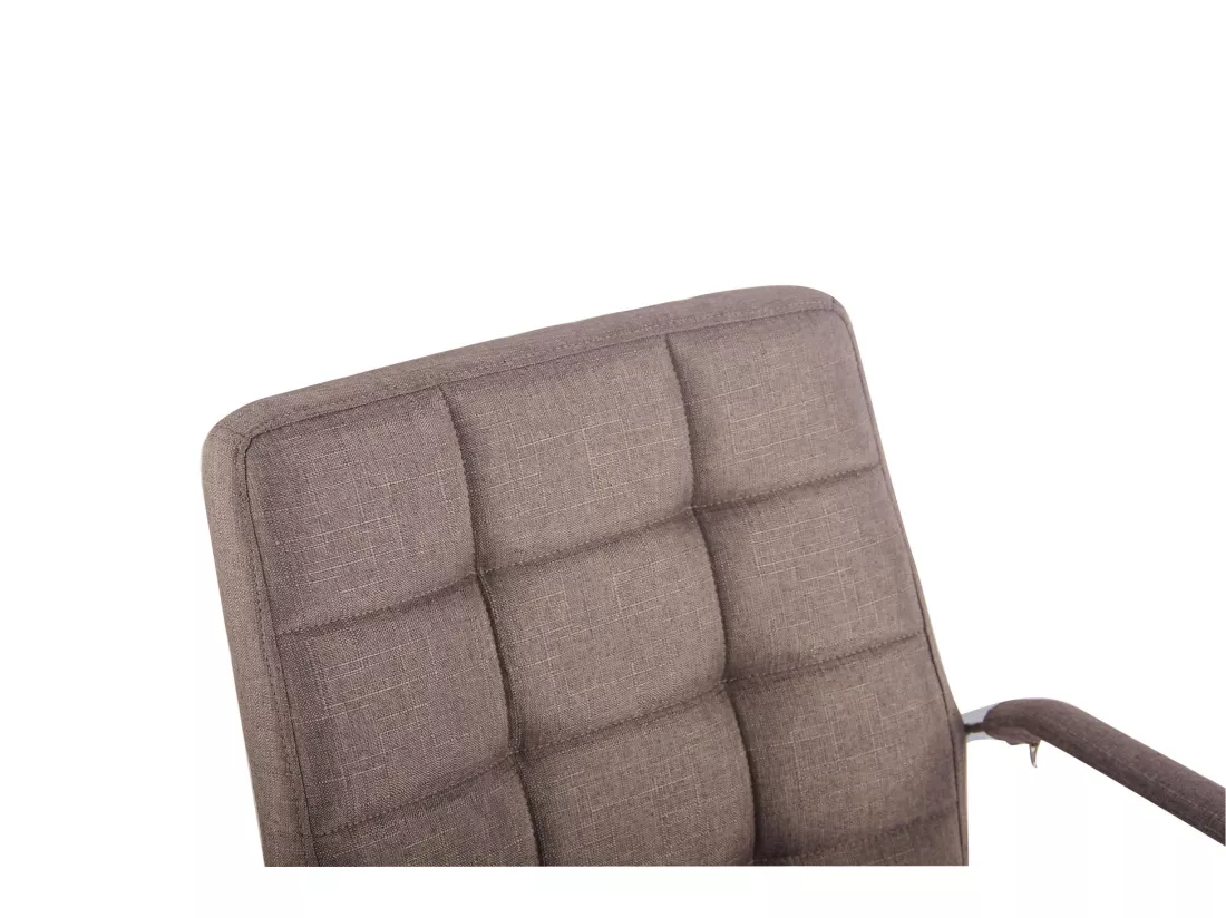 Chaise de bureau - Tissu & Métal chromé - Taupe - Deli