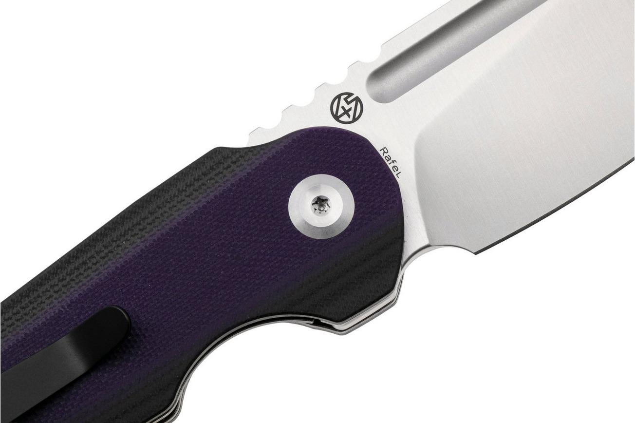 Tenable Knives Rafe L T1048A5 Satin 14C28N, Purple Black G10, zakmes, 4T5 design