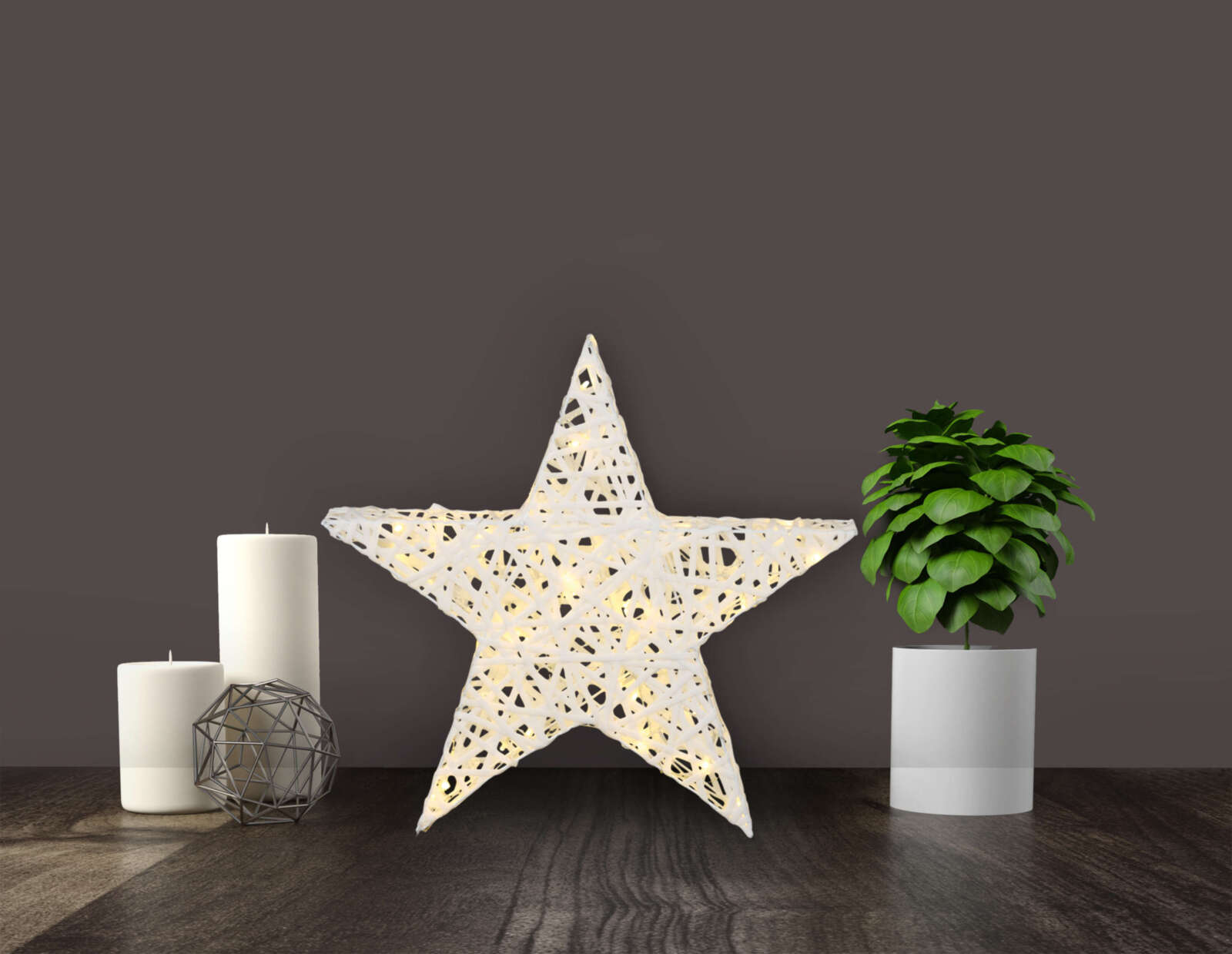 LED-Deko-Stern - weiß - 48 cm hoch