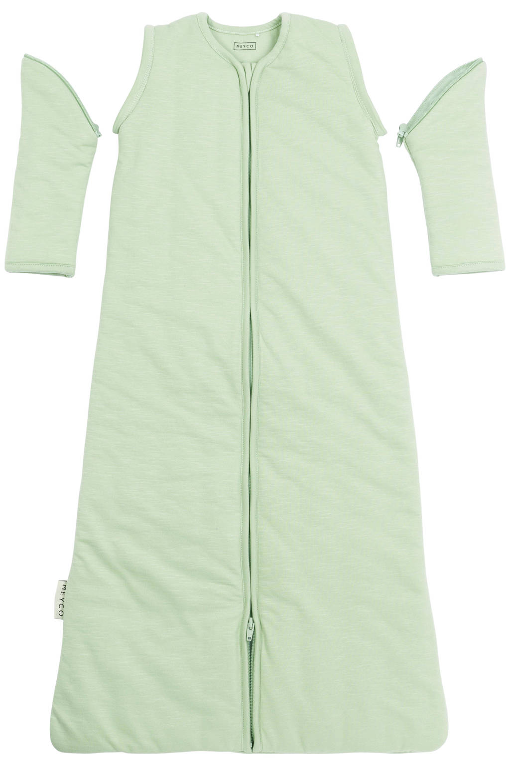 Te krappe mouwenbaby winter slaapzak met afritsbare mouwen soft green