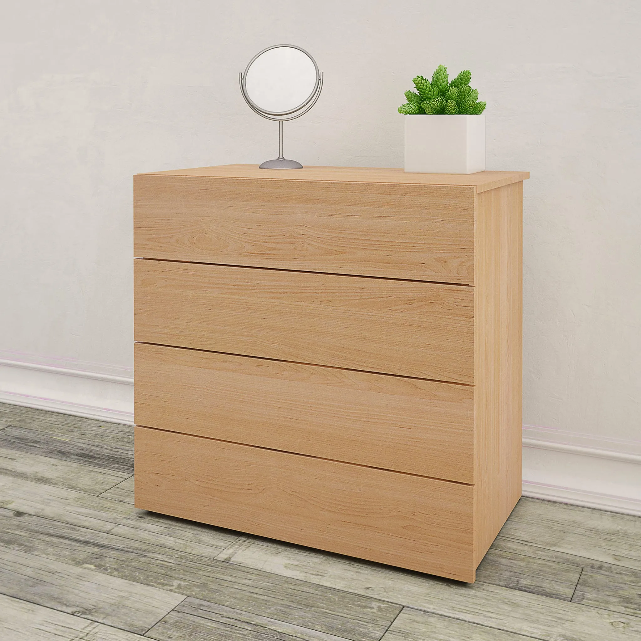 Nexera Bureau 4 Tiroirs Aruba - Érable Naturel