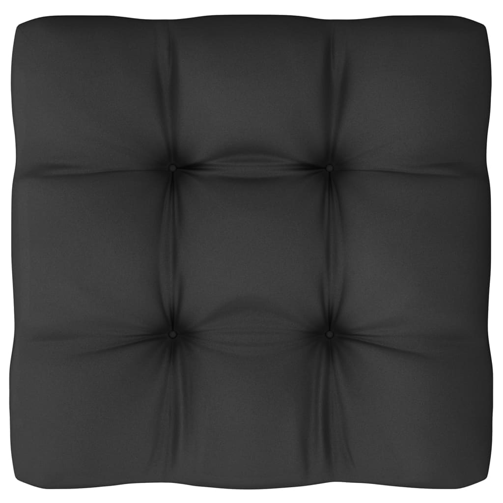 Salon de jardin meuble d'extérieur ensemble de mobilier 8 pièces avec coussins noir bois de pin massif