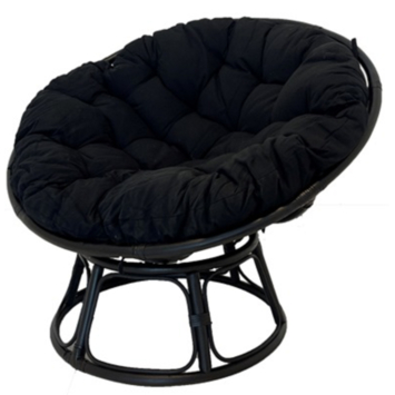 Loungestoel Papasan zwart rotan