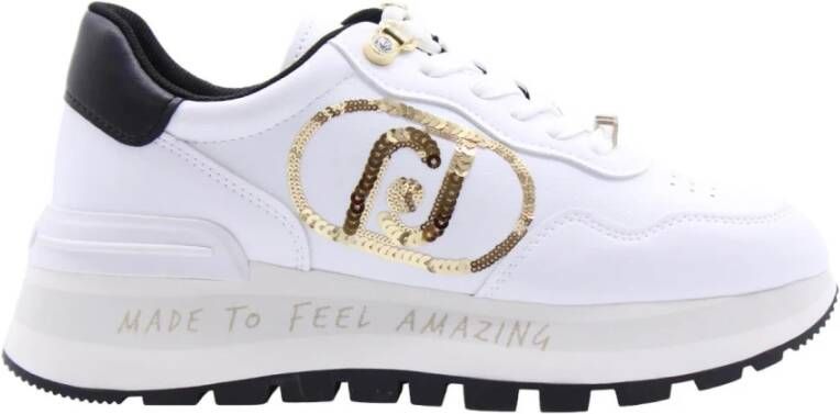 Liu Jo Witte Sneakers Geweldig 20 Spreading Tumbled SP White Dames