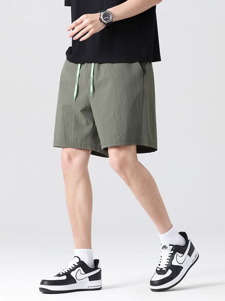 Soulcity - Effen shorts met trekkoordtaille