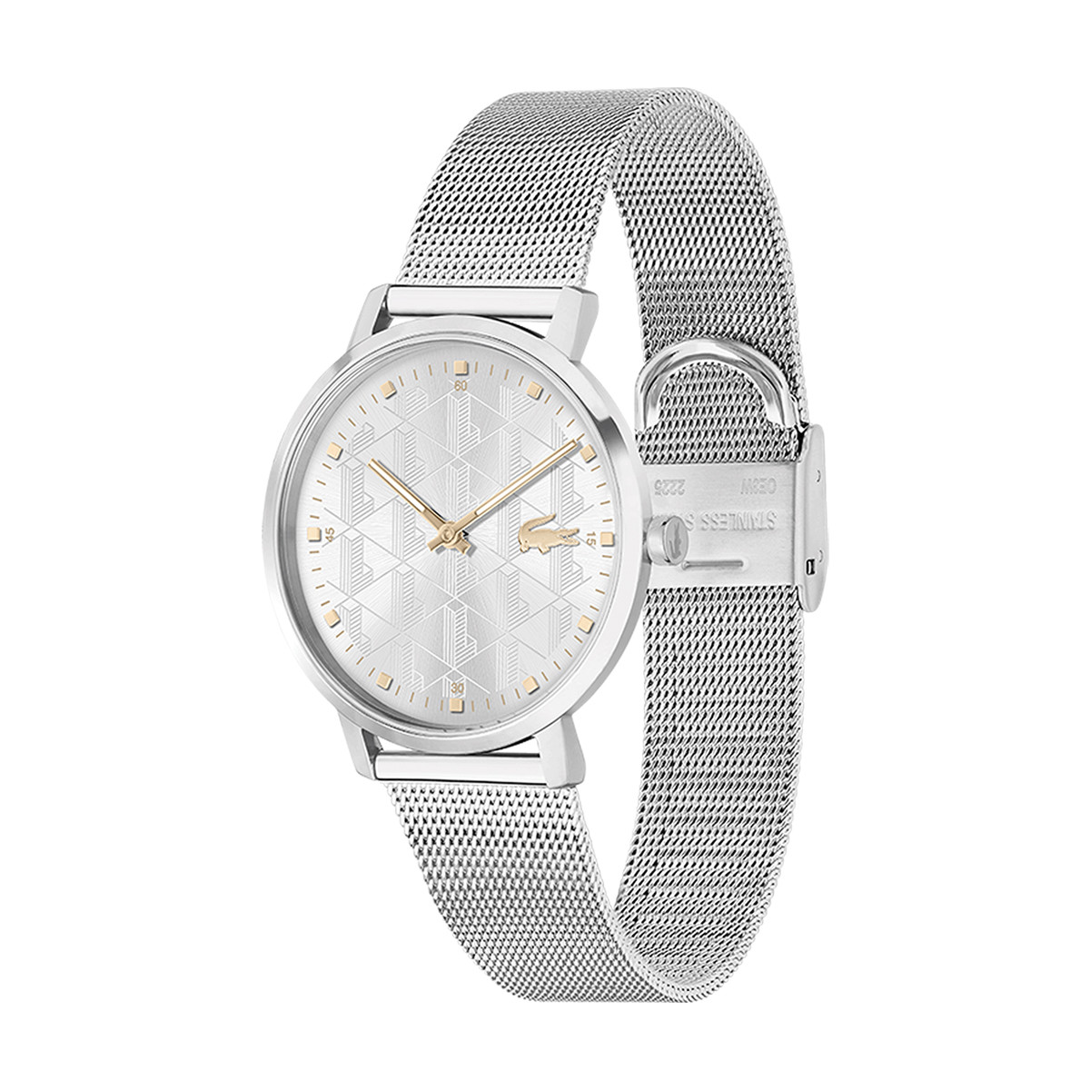 Montre LACOSTE crocorigin femme bracelet acier gris
